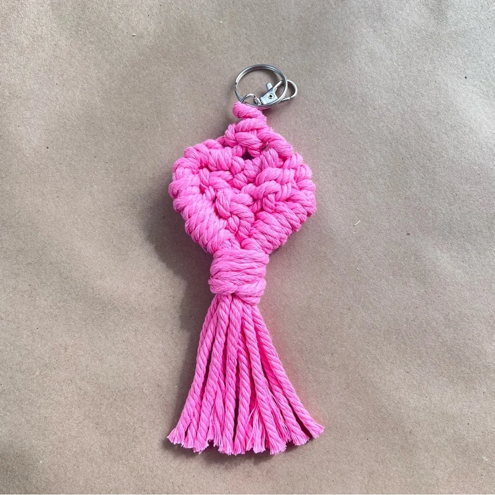 Handmade Handcrafted Macrame Keychain HEART